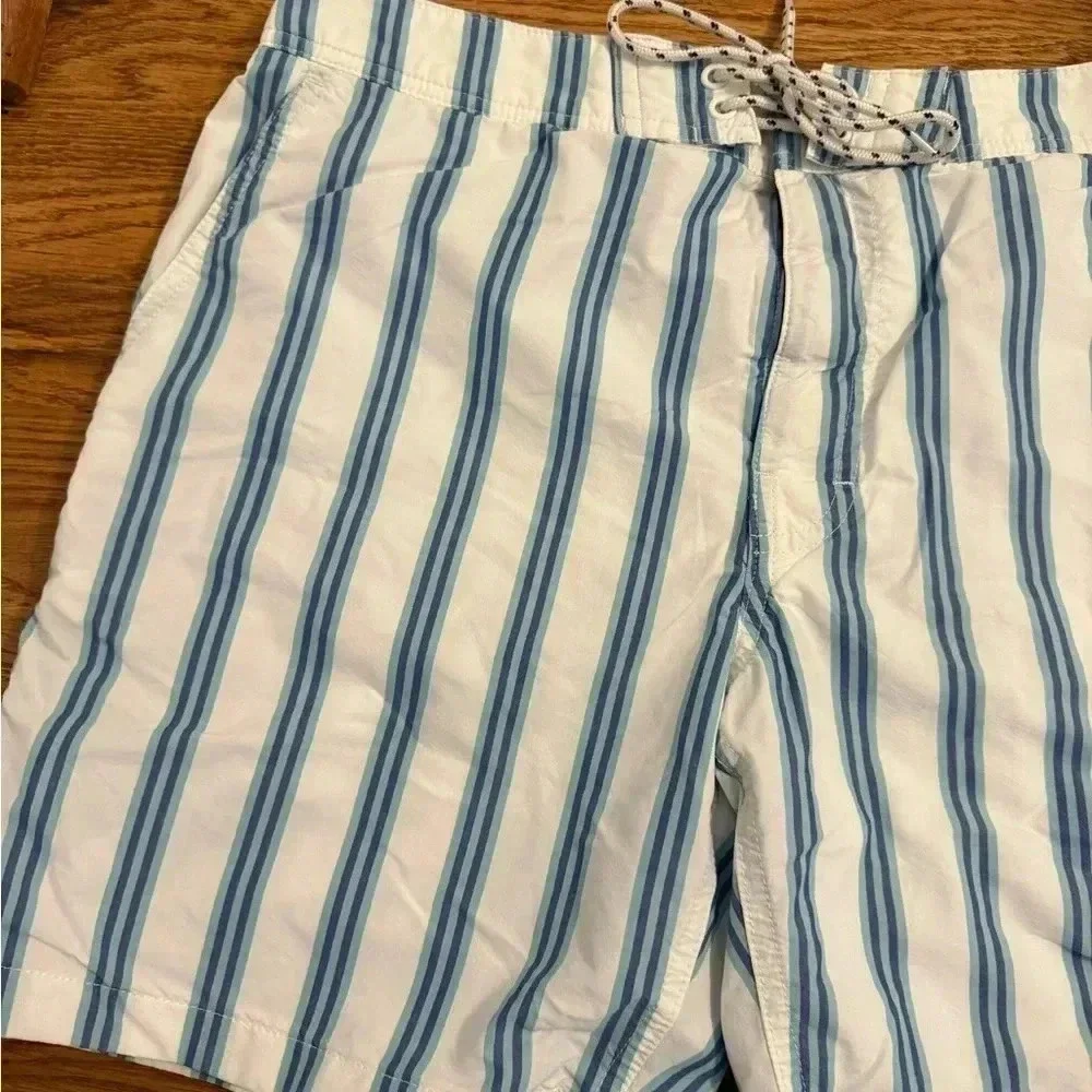 J.Crew JCrew Mens white blue stripe 7